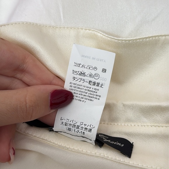 Les Copains ivory silk long sleeve blouse - Picture 9 of 10